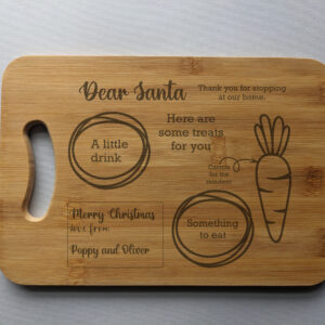 Bamboo Christmas Eve Santa bamboo treat board