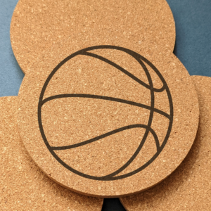 Sports Basketball single cork coaster, ideal gift for birthday or anniversary