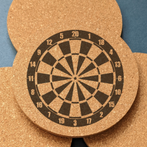 Sports Dartboard single cork coaster, ideal gift for birthday or anniversary