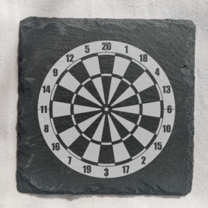 Sports Dartboard single slate coaster, ideal gift for birthday or anniversary